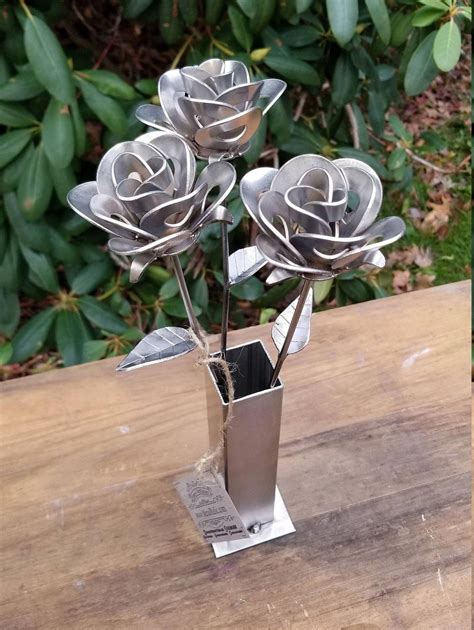 realistic metal flowers